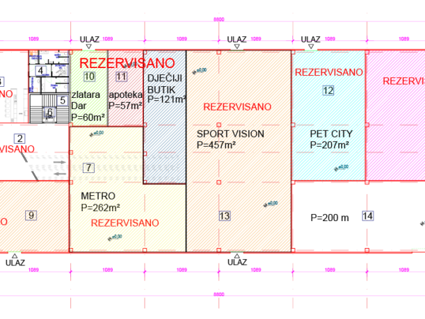 TRŽNI CENTAR BELAMIONIX – ZENICA – 2640m2